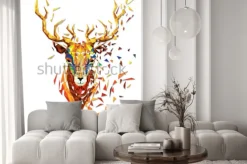 Naklejka: Rogacz kierowniczy lowpolygon geometryczny deseniowy wektor eps10