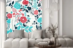 Naklejka: Roślinny wzór w stylu ludowym