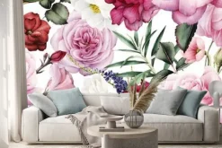 Naklejka: Romantyczne kwiaty akwarela