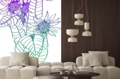 Naklejka: Romantyczny doodle kwiat tle