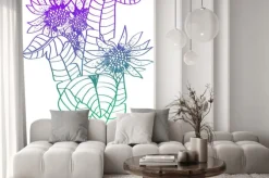 Naklejka: Romantyczny doodle kwiat tle