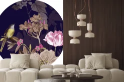 Naklejka: Romantyczny wiosenny wzór w okręgu