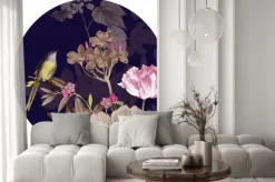 Naklejka: Romantyczny wiosenny wzór w okręgu