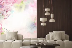 Naklejka: Różowa abstrakcja z plamami farby