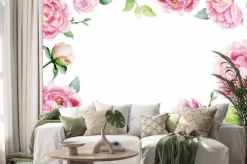 Naklejka: Różowe piwonie tworzące ramę