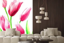 Naklejka: Różowe tulipany