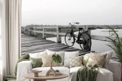 Naklejka: Rower na drewniany most