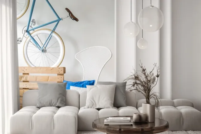 Naklejka: Rower w pokoju