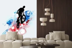 Naklejka: Rowerowa bluza, sport tło