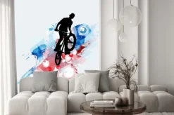 Naklejka: Rowerowa bluza, sport tło