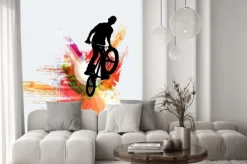 Naklejka: Rowerowa bluza, sport tło