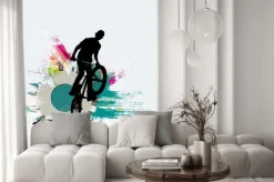 Naklejka: Rowerowa bluza, sport tło