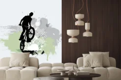 Naklejka: Rowerzysta na sportowym rowerze