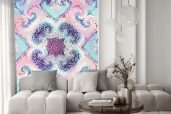Naklejka: Różowo-niebieska mozaika
