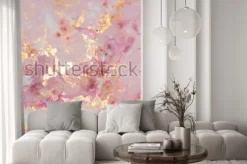 Naklejka: Różowo-złota abstrakcja