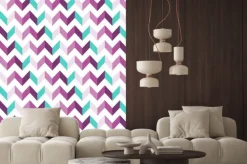 Naklejka: Różowy chevron szwu