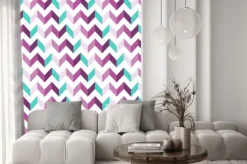 Naklejka: Różowy chevron szwu