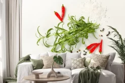 Naklejka: Rozmarynu, pieprzu i czerwone papryki chili