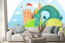 Naklejka: Rycerz atakujący smoka