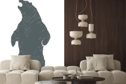 Naklejka: Ryczący niedźwiedź sylwetka