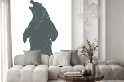 Naklejka: Ryczący niedźwiedź sylwetka