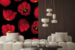 Naklejka: Rysowane na papierze i prześledzić pąki tulipanów z różnych kątów.