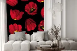 Naklejka: Rysowane na papierze i prześledzić pąki tulipanów z różnych kątów.