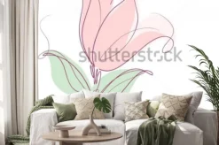 Naklejka: Rysowanie grafiki wektorowej z kwiatowymi wzorami z tulipanami