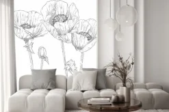 Naklejka: Rysunek ręka kwiat