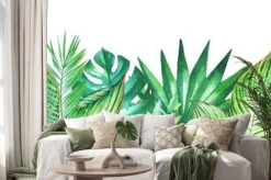 Naklejka: Rząd tropikalnych liści