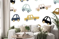 Naklejka: Samochodziki w stonowanych kolorach