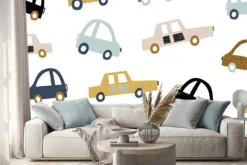 Naklejka: Samochodziki w stonowanych kolorach