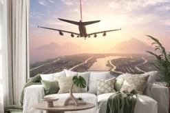 Naklejka: Samolot nad wyspą