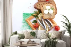 Naklejka: Sardynek na plasterek chleba