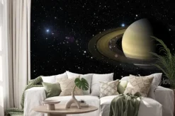 Naklejka: Saturn planet w przestrzeni kosmicznej. elementy tego zdjęcia