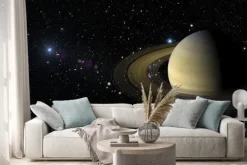 Naklejka: Saturn planet w przestrzeni kosmicznej. elementy tego zdjęcia