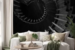 Naklejka: Scala chiocciola w bianco e nero