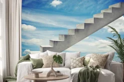 Naklejka: Schody betonowe na błękitnym niebie