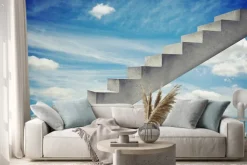 Naklejka: Schody betonowe na błękitnym niebie
