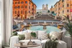 Naklejka: Schody hiszpańskie w godzinach porannych w rzymie