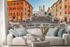 Naklejka: Schody hiszpańskie w godzinach porannych w rzymie