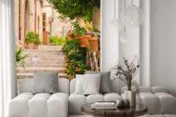 Naklejka: Schody na włoskiej uliczce