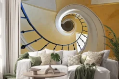 Naklejka: Schody spiralne element architektoniczny zabytkowym budynku