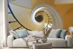 Naklejka: Schody spiralne element architektoniczny zabytkowym budynku