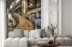 Naklejka: Schody w industrialnym lofcie