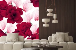 Naklejka: Seamless floral pattern with flowers on light background, watercolor.