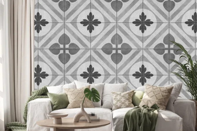 Naklejka: Seamless gray grey white vintage retro grunge cement stone concrete