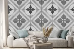 Naklejka: Seamless gray grey white vintage retro grunge cement stone concrete