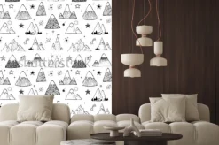 Naklejka: Seamless pattern with mountains and stars. can be used for wallpaper,