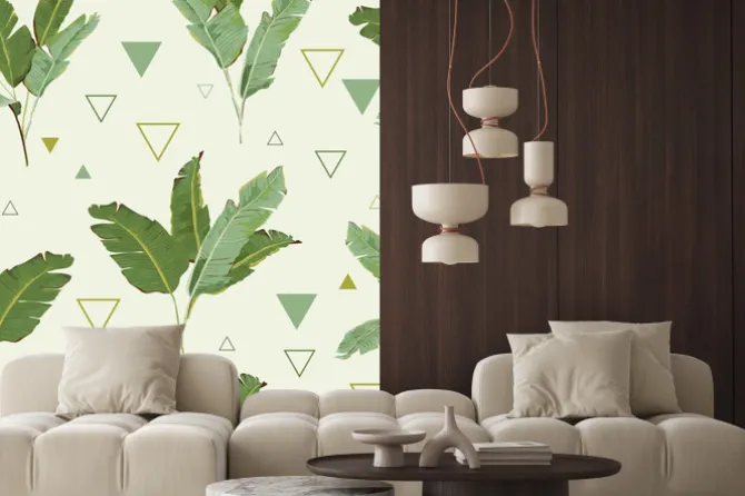 Naklejka: Seamless pattern. tropical palm pozostawia tła. liście bananowca